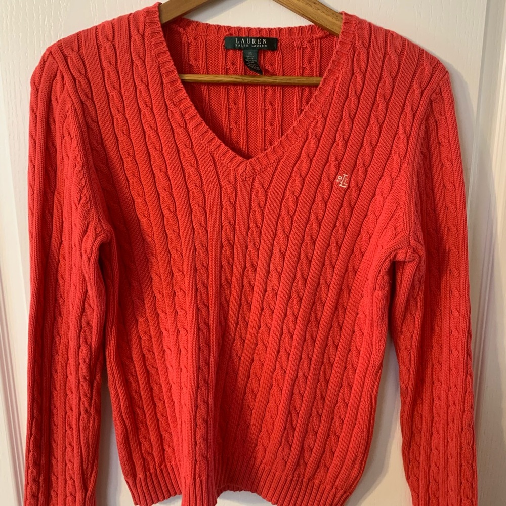 Ralph Lauren Women's V-Neck Sweater - Coral